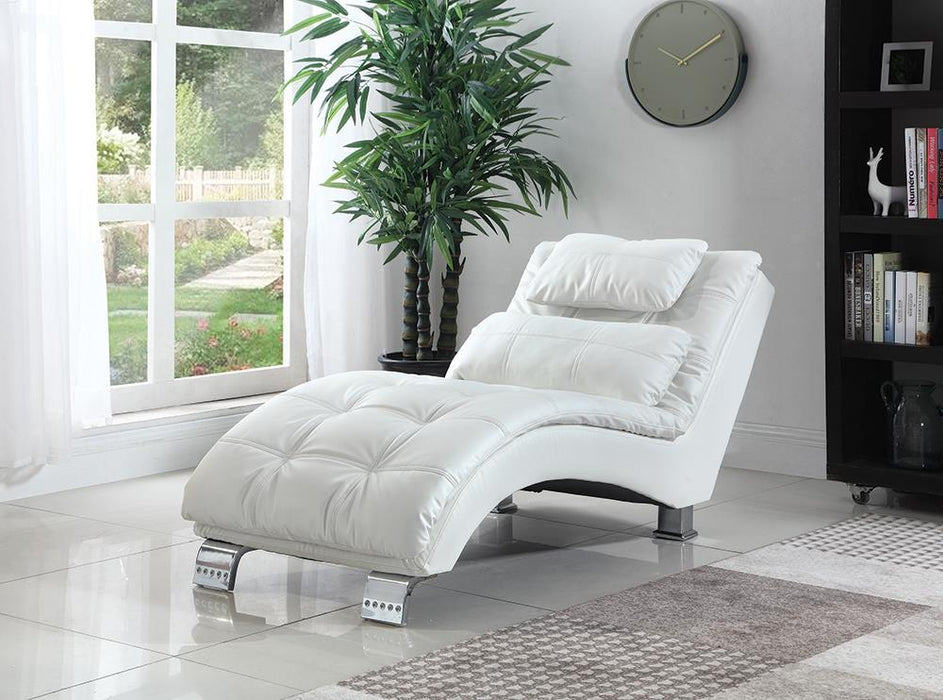 Dilleston Upholstered Chaise White - Orbit Furniture (Richmond,BC)