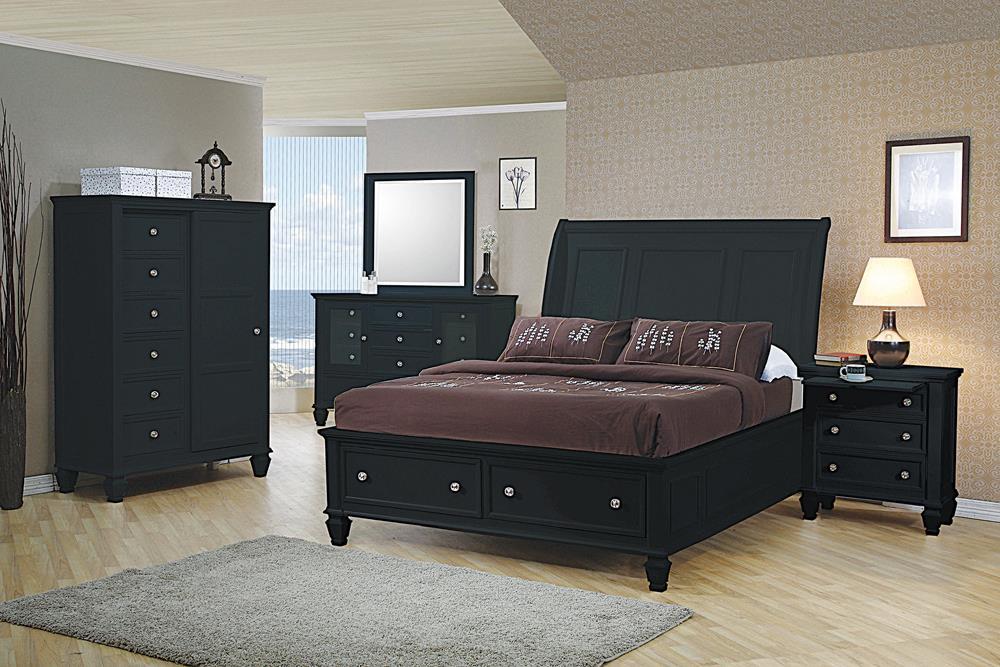Sandy Beach Door Chest with Concealed Storage Black - Orbit Furniture (Richmond,BC)