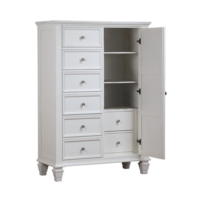 Sandy Beach 8-drawer Door Chest Storage Cream White - Orbit Furniture (Richmond,BC)