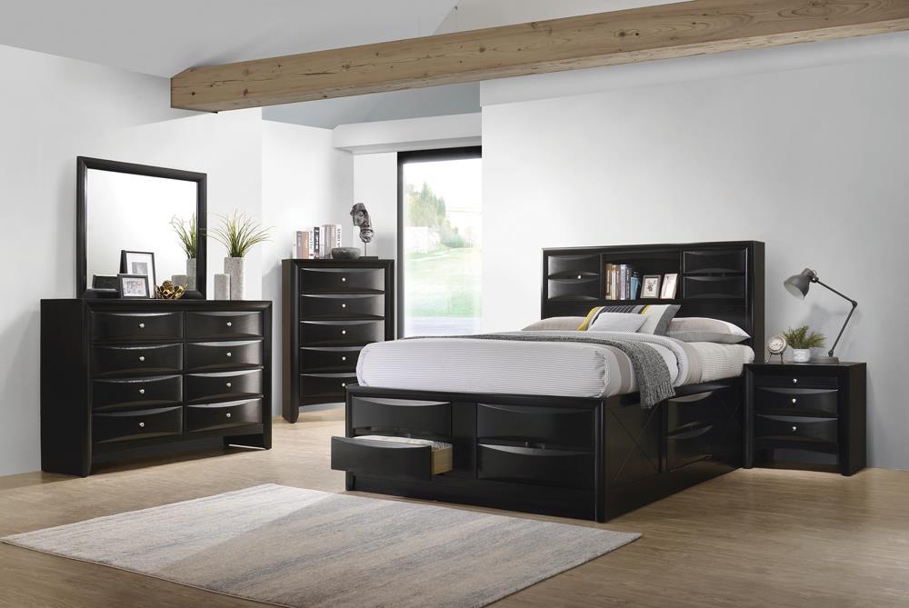Briana Queen Platform Storage Bed Black - Orbit Furniture (Richmond,BC)