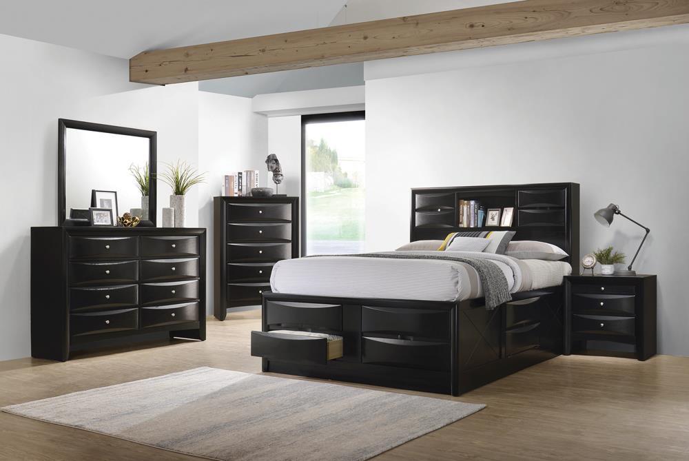 Briana Eastern King Platform Storage Bed Black - Orbit Furniture (Richmond,BC)