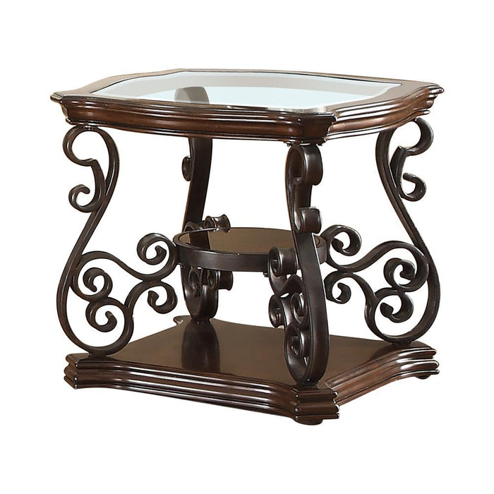 Laney End Table Deep Merlot and Clear - Orbit Furniture (Richmond,BC)