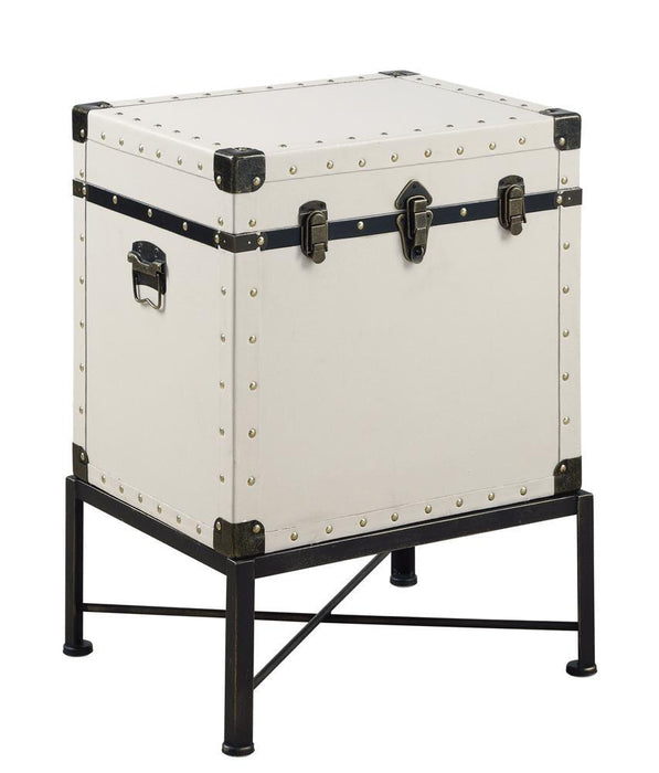 Nancy Accent Cabinet with Nailhead Trim White - Orbit Furniture (Richmond,BC)