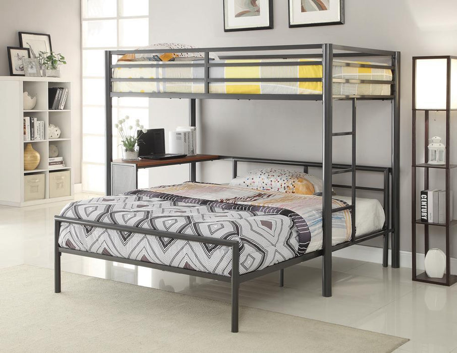 Fisher Twin Workstation Loft Bed Gunmetal - Orbit Furniture (Richmond,BC)