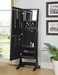 Cortez Storage Jewelry Cheval Mirror Black - Orbit Furniture (Richmond,BC)