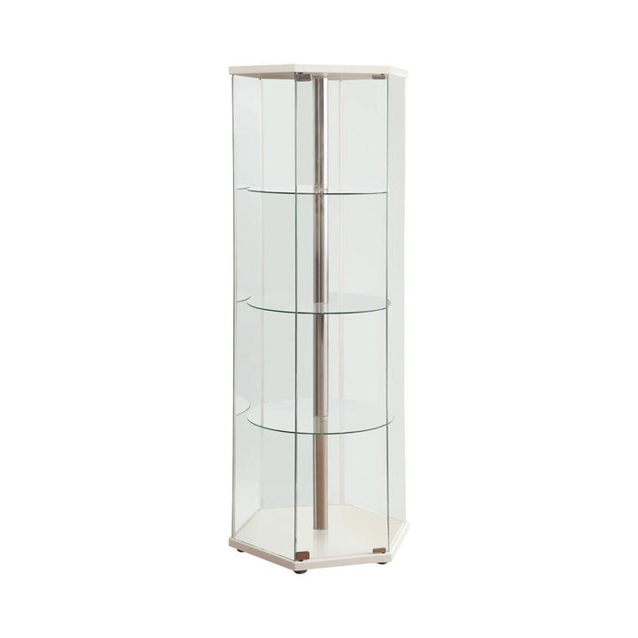 Traditional Glass Hexagon Curio Cabinet - Orbit Furniture (Richmond,BC)