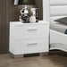 Felicity 2-drawer Nightstand Glossy White - Orbit Furniture (Richmond,BC)
