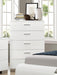 Felicity 5-drawer Chest Glossy White - Orbit Furniture (Richmond,BC)