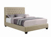 Chloe Tufted Upholstered California King Bed Oatmeal - Orbit Furniture (Richmond,BC)