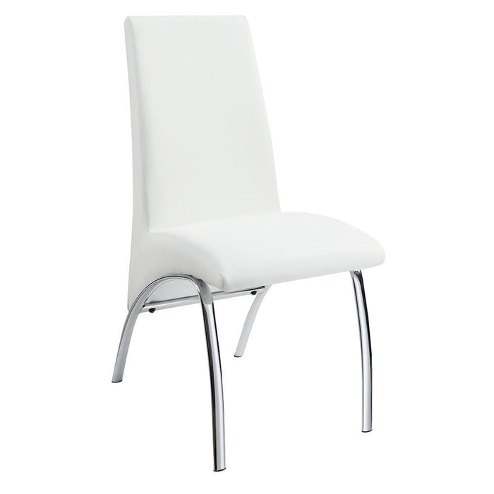 Bishop Upholstered Side Chairs White and Chrome (Set of 2) - Orbit Furniture (Richmond,BC)