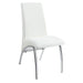 Bishop Upholstered Side Chairs White and Chrome (Set of 2) - Orbit Furniture (Richmond,BC)