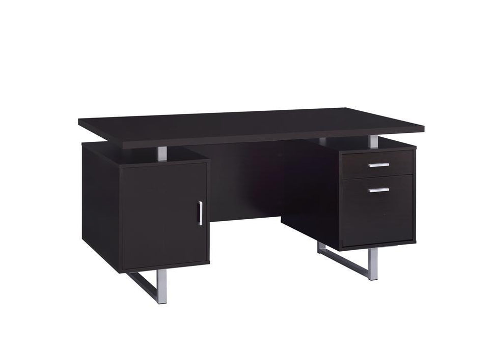 Lawtey Rectangular Storage Office Desk Cappuccino - Orbit Furniture (Richmond,BC)