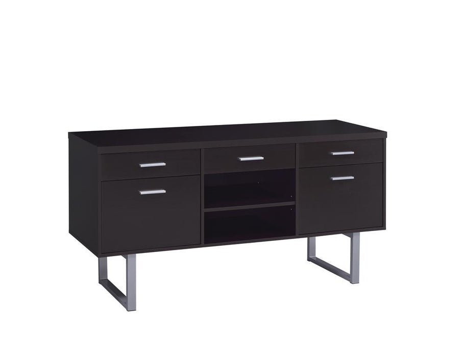 Lawtey 5-drawer Credenza with Adjustable Shelf Cappuccino - Orbit Furniture (Richmond,BC)