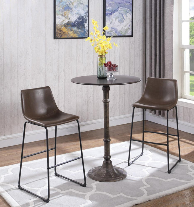 Oswego Round Bar Table Dark Russet and Antique Bronze - Orbit Furniture (Richmond,BC)