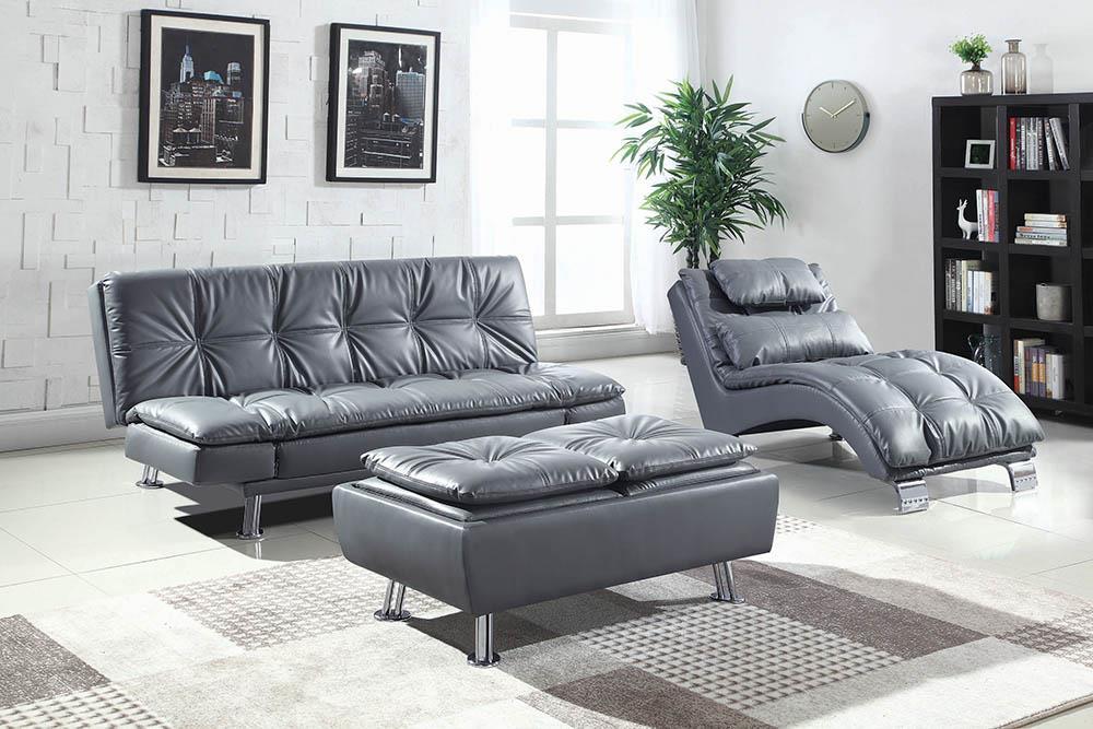Dilleston Tufted Back Upholstered Sofa Bed Grey - Orbit Furniture (Richmond,BC)