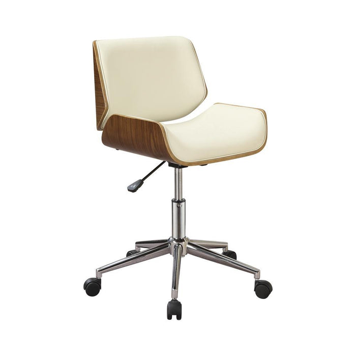 Addington Adjustable Height Office Chair Ecru and Chrome - Orbit Furniture (Richmond,BC)