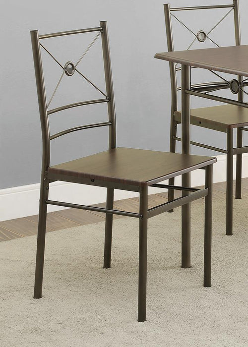 Anna 5-piece Rectangular Dining Set Dark Bronze - Orbit Furniture (Richmond,BC)
