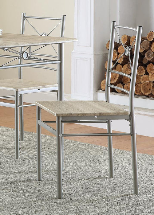 Anna Fontana 5-piece Rectangular Dining Set Brushed Silver - Orbit Furniture (Richmond,BC)