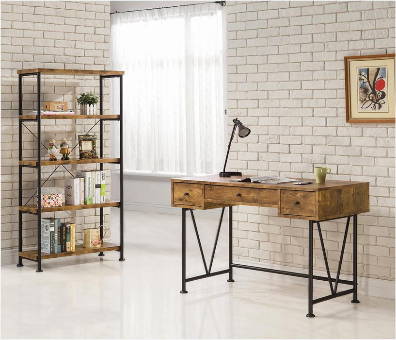 Analiese 4-shelf Bookcase Antique Nutmeg - Orbit Furniture (Richmond,BC)