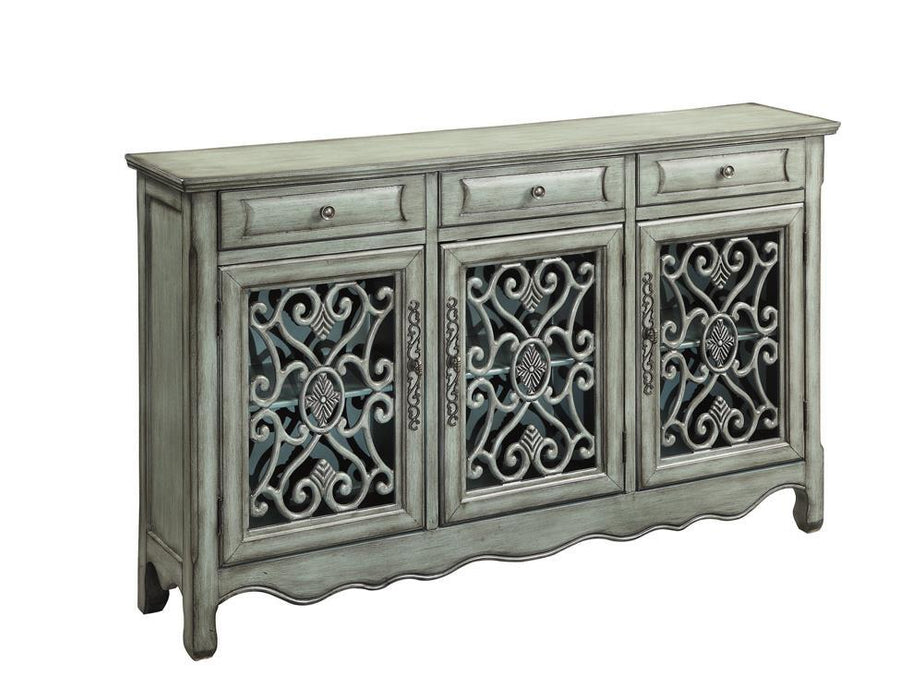 Madeline 3-door Accent Cabinet Antique Green - Orbit Furniture (Richmond,BC)