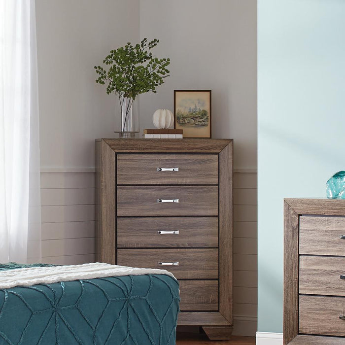 Kauffman 5-drawer Chest Washed Taupe - Orbit Furniture (Richmond,BC)