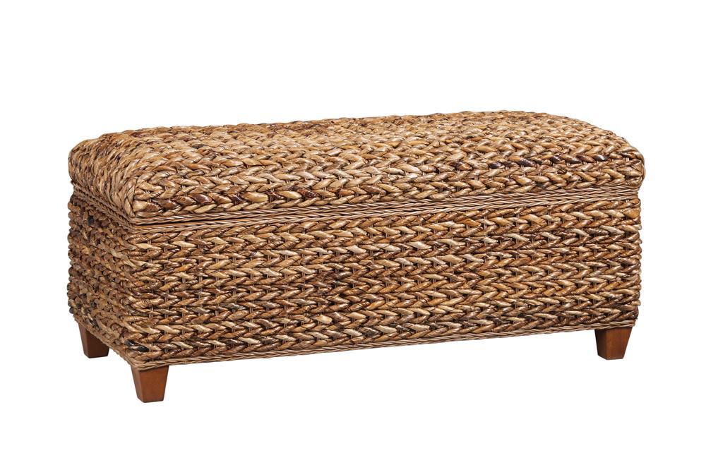 Laughton Hand-Woven Banana Leaf Storage Trunk Amber - Orbit Furniture (Richmond,BC)