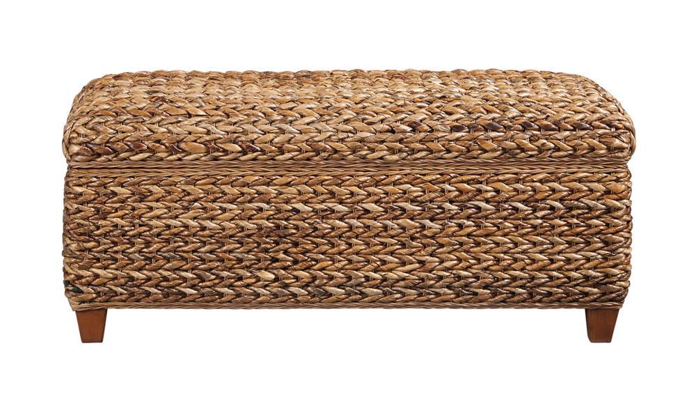 Laughton Hand-Woven Banana Leaf Storage Trunk Amber - Orbit Furniture (Richmond,BC)