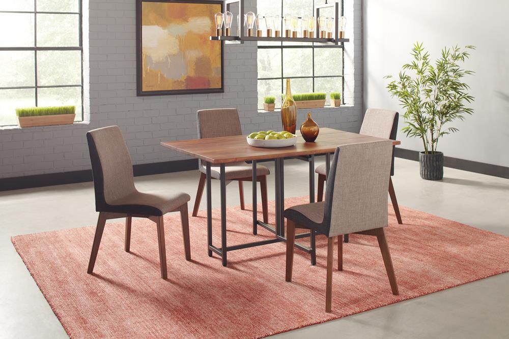 Redbridge Upholstered Side Chairs Grey and Natural Walnut (Set of 2) - Orbit Furniture (Richmond,BC)
