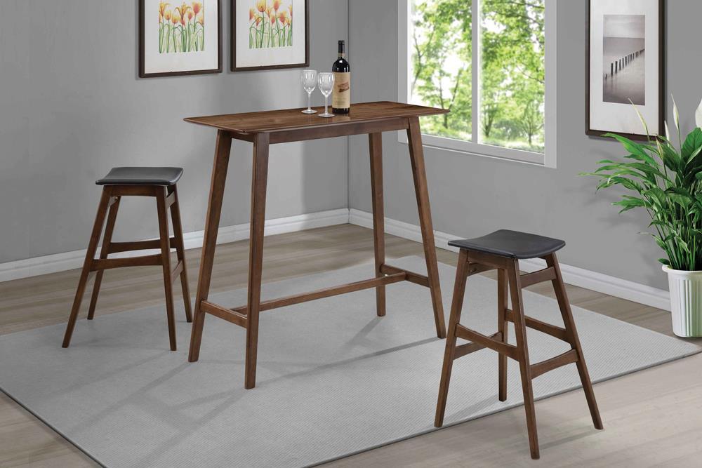 Finnick Tapered Legs Bar Stools Dark Grey and Walnut (Set of 2) - Orbit Furniture (Richmond,BC)