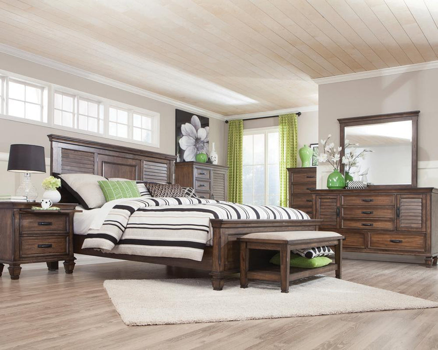 Franco Eastern King & Queen Panel Bed Antique White & Oak - Orbit Furniture (Richmond,BC)
