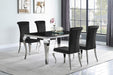 Carone Rectangular Dining Table Chrome and Black - Orbit Furniture (Richmond,BC)