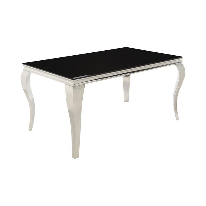 Carone Rectangular Dining Table Chrome and Black - Orbit Furniture (Richmond,BC)