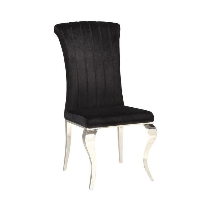 Betty Upholstered Side Chairs Black and Chrome (Set of 4) - Orbit Furniture (Richmond,BC)