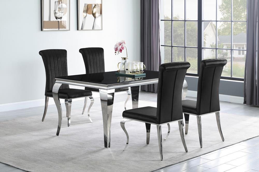 Betty Upholstered Side Chairs Black and Chrome (Set of 4) - Orbit Furniture (Richmond,BC)