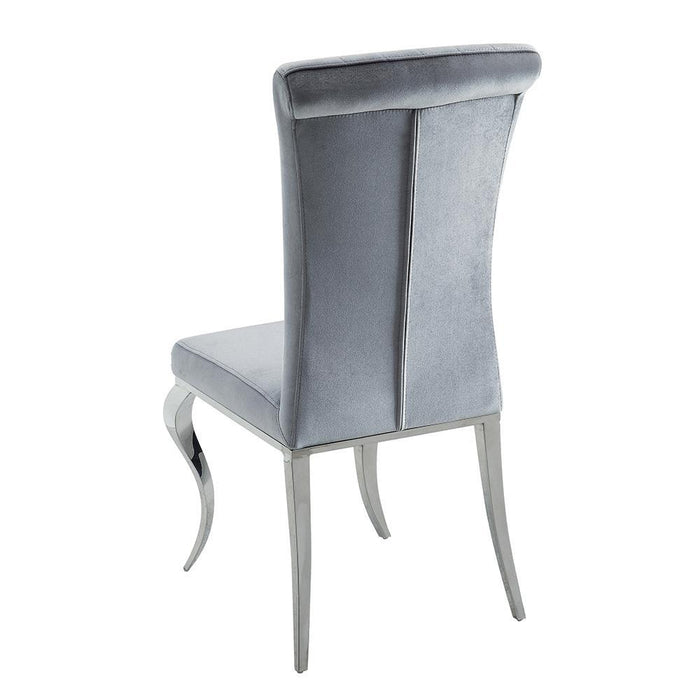 Betty Upholstered Side Chairs Grey and Chrome (Set of 4) - Orbit Furniture (Richmond,BC)
