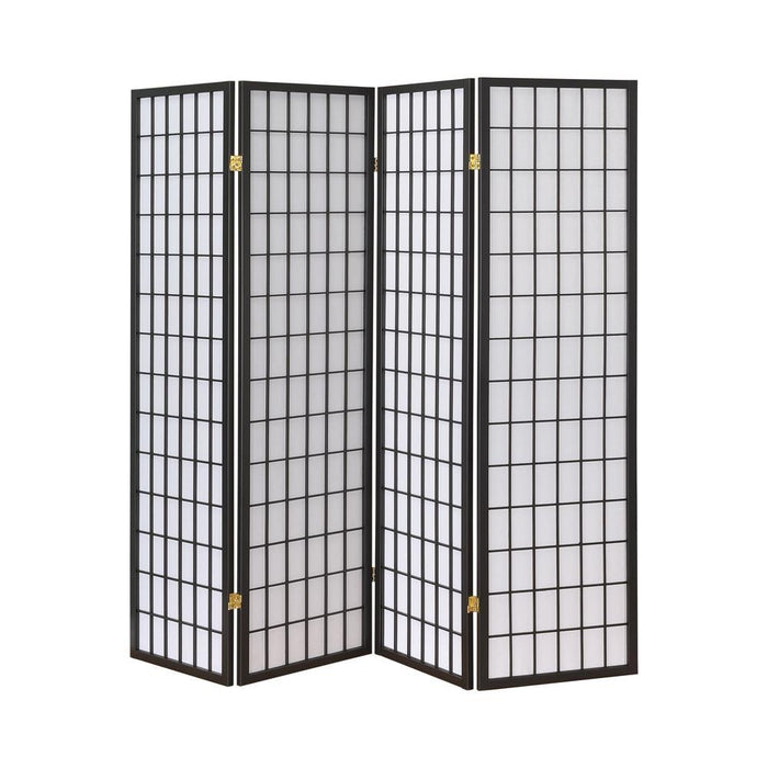 Roberto 4-panel Folding Screen Dark Grey and White - Orbit Furniture (Richmond,BC)