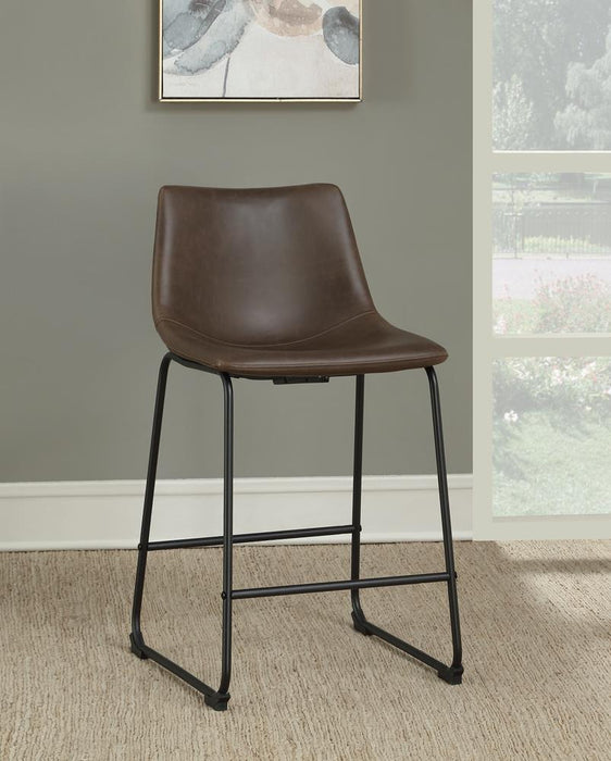 Michelle Armless Counter Height Stools Two-tone Brown and Black (Set of 2) - Orbit Furniture (Richmond,BC)