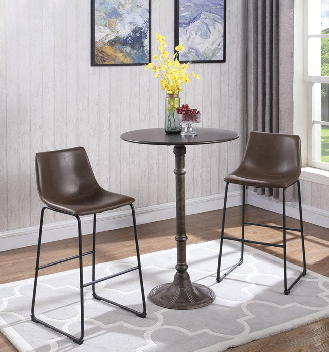 Michelle Armless Bar Stools Two-tone Brown and Black (Set of 2) - Orbit Furniture (Richmond,BC)
