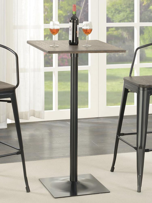 Cavalier Square Bar Table Dark Elm and Matte Black - Orbit Furniture (Richmond,BC)