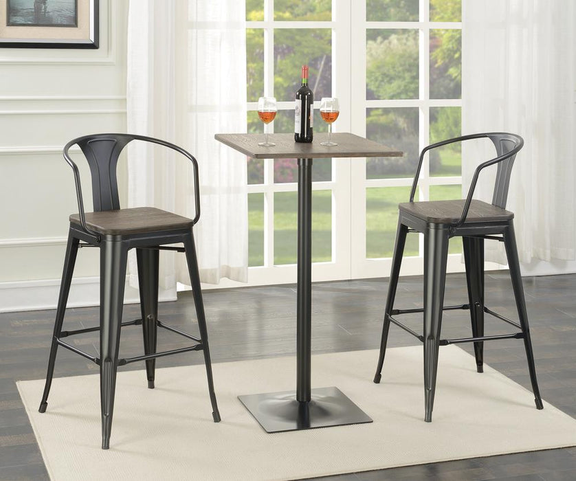 Cavalier Square Bar Table Dark Elm and Matte Black - Orbit Furniture (Richmond,BC)