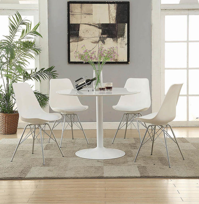 Lowry Round Dining Table White - Orbit Furniture (Richmond,BC)
