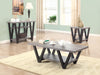 Stevens V-shaped End Table Black and Antique Grey - Orbit Furniture (Richmond,BC)