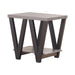 Stevens V-shaped End Table Black and Antique Grey - Orbit Furniture (Richmond,BC)