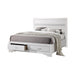 Miranda California King. E.King, & Queen 2-drawer Storage Bed Black & White - Orbit Furniture (Richmond,BC)