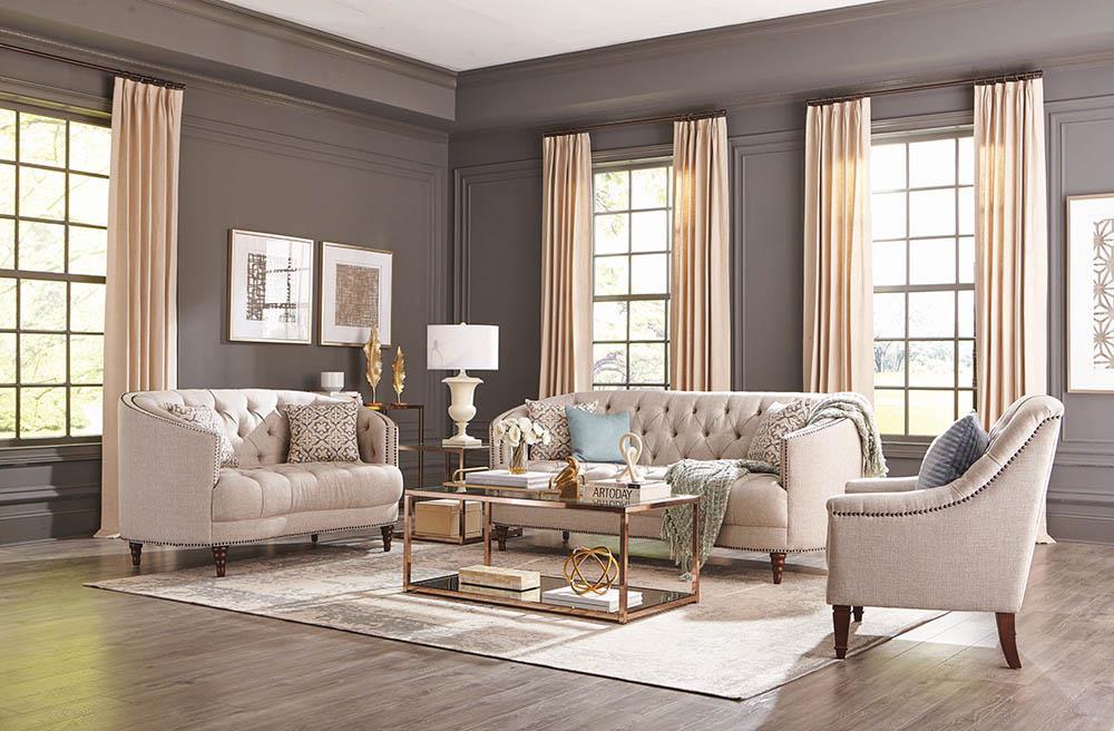 Avonlea Sloped Arm Upholstered Chair Grey - Orbit Furniture (Richmond,BC)