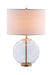 Kenny Drum Shade Table Lamp with Glass Base White - Orbit Furniture (Richmond,BC)