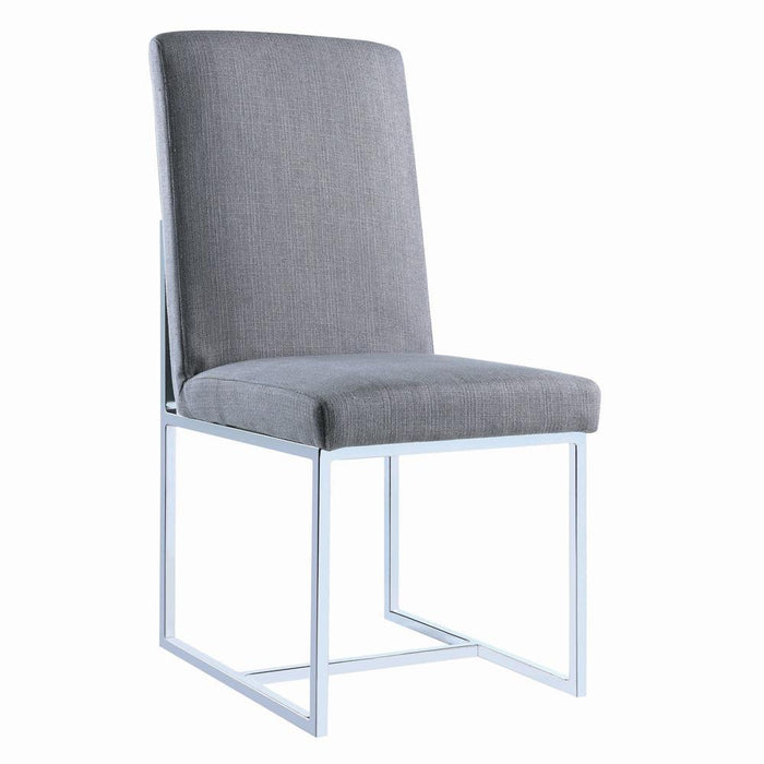 Mackinnon Upholstered Side Chairs Grey and Chrome (Set of 2) - Orbit Furniture (Richmond,BC)