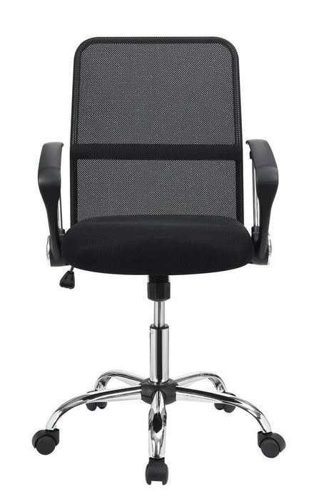 Gerta Office Chair with Mesh Backrest Black and Chrome - Orbit Furniture (Richmond,BC)