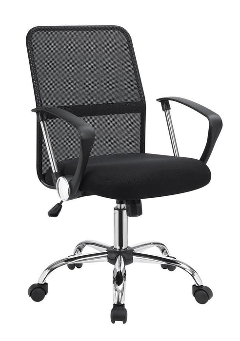 Gerta Office Chair with Mesh Backrest Black and Chrome - Orbit Furniture (Richmond,BC)