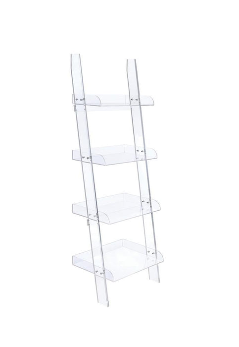 Amaturo 4-shelf Ladder Bookcase Clear - Orbit Furniture (Richmond,BC)